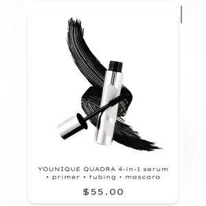 New Younique Quadra 4-in-1 Serum Primer Tubing Mascara